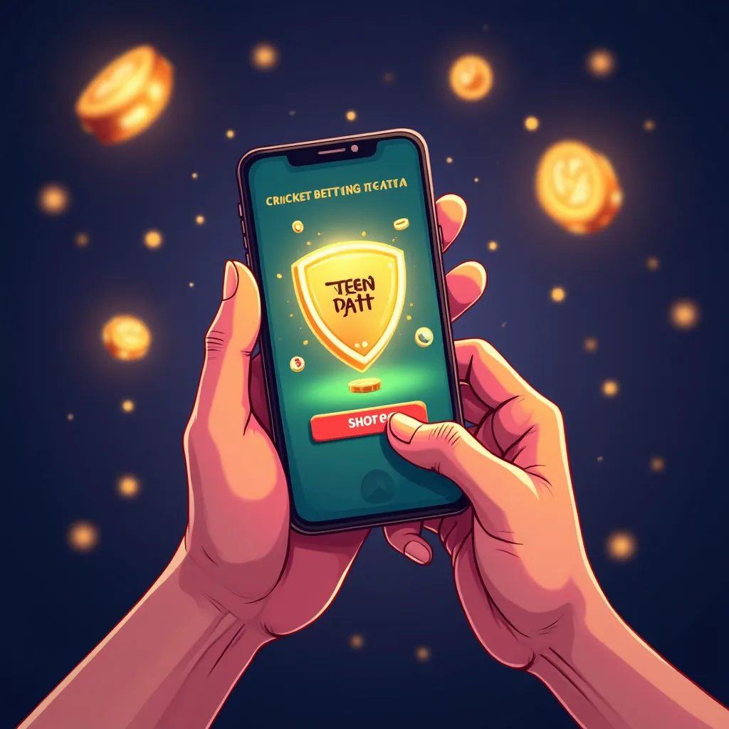Cartoon mobile phone showing Netbet slot games in portrait mode